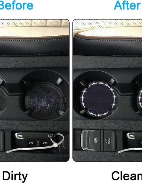 Load image into Gallery viewer, Bling Car Coasters, 2 Pack PVC Car Cup Holder Insert Coaster - anti Slip Universal Vehicle Interior Accessories Crystal Glitter Cup Mats for Women and Men(2.75" Diameter, Black)

