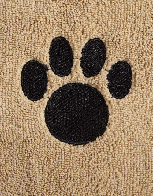 Load image into Gallery viewer, Pet Drying Collection Embroidered Terry Microfiber, Towel X-Large, 41X23.5", Taupe with Black Paw Print
